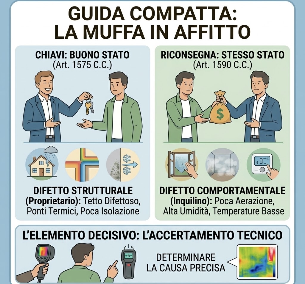 Muffa in casa in affitto: di chi è la responsabilità?